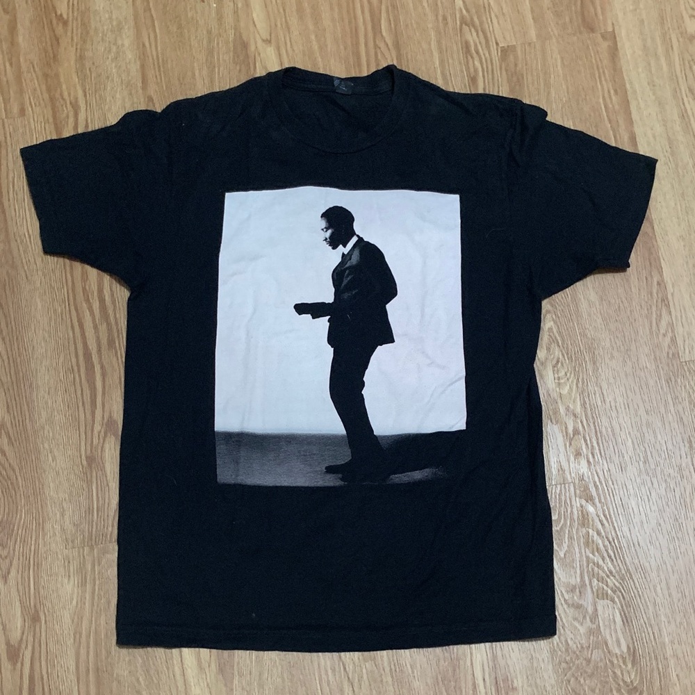 Black Graphic Crewneck T-Shirt with Silhouette Print